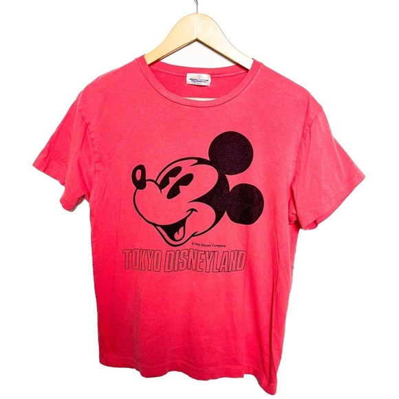 Vintage 90s Tokyo Disney Disneyland Mickey Mouse single stitch t shirt tee red - Picture 1 of 7
